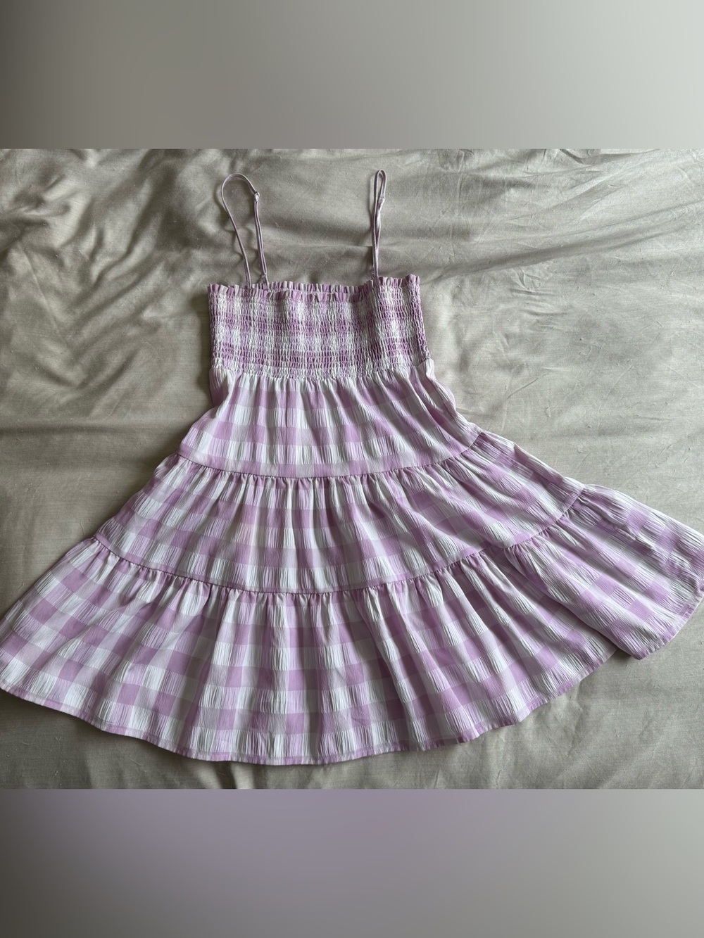 BB Dakota Checkered Purple Picnic Mini Dress